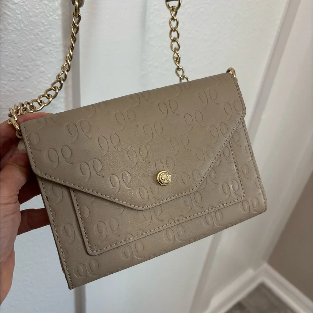 Nine West Metallic Silver and Beige Crossbody Bag